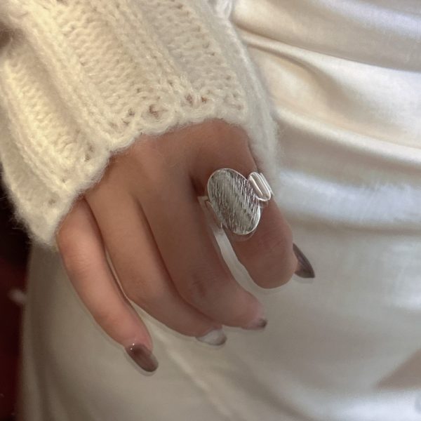 Wholesale 925 Sterling Silver Textured Oval Ring - Image 5