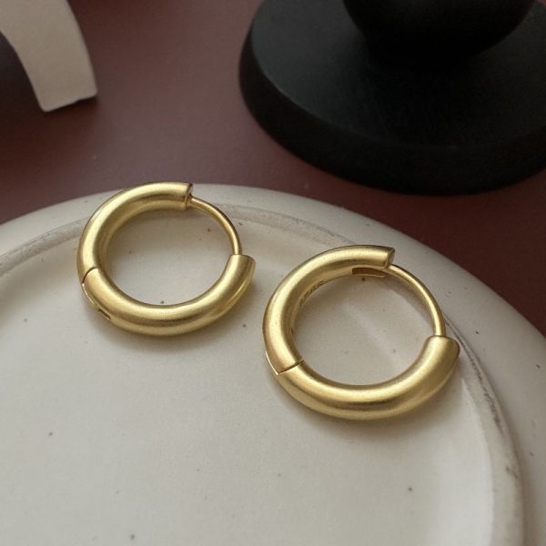 Wholesale 925 Sterling Silver Matte Hoop Earrings - Image 2