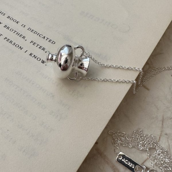 Wholesale 925 Sterling Silver Wine Pot Sweater  Necklace - Image 2