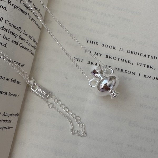 Wholesale 925 Sterling Silver Wine Pot Sweater  Necklace - Image 3