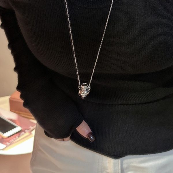 Wholesale 925 Sterling Silver Wine Pot Sweater  Necklace - Image 4