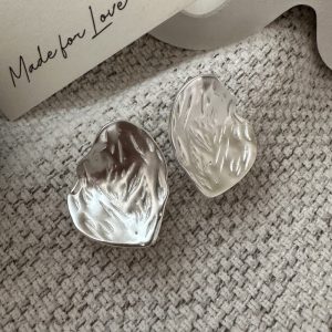 Wholesale 925 Sterling Silver Textured Big Stud Earrings
