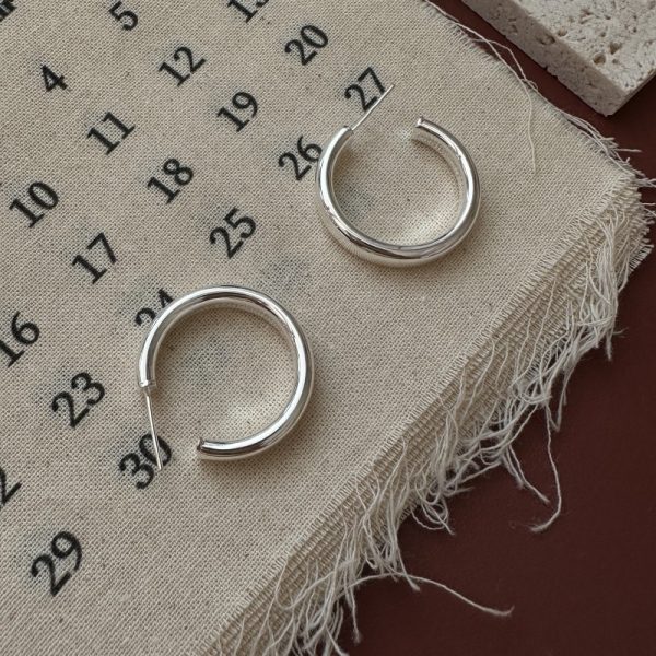 Wholesale 925 Sterling Silver Hollow Hoop Earrings - Image 2