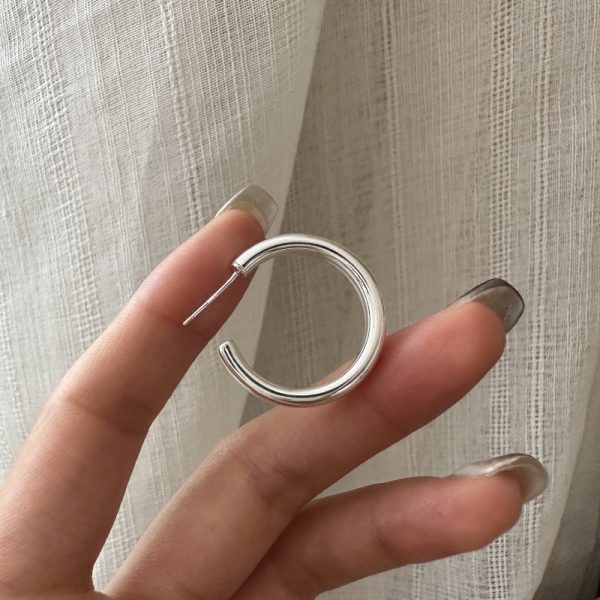 Wholesale 925 Sterling Silver Hollow Hoop Earrings - Image 3
