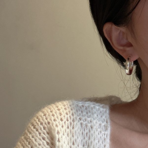 Wholesale 925 Sterling Silver Hollow Hoop Earrings - Image 5