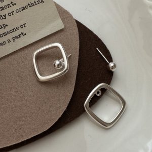 Wholesale 925 Sterling Silver Square Earrings