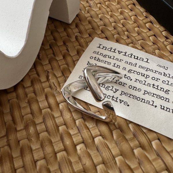 Wholesale 925 Sterling Silver Plain V-shaped Ring - Image 2
