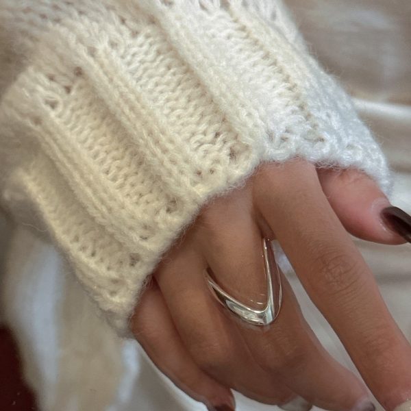 Wholesale 925 Sterling Silver Plain V-shaped Ring - Image 5
