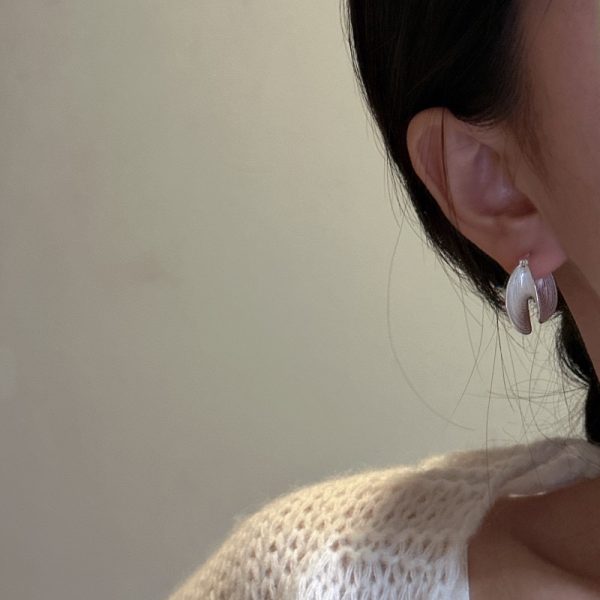 Wholesale 925 Sterling Silver Striped Irregular Earrings - Image 5
