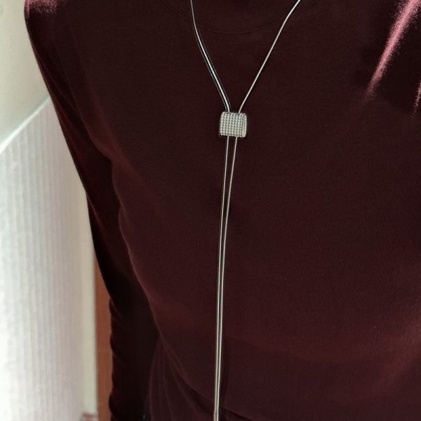Wholesale 925 Sterling Silver Mesh Bag Adjustable Sweater Necklace - Image 4