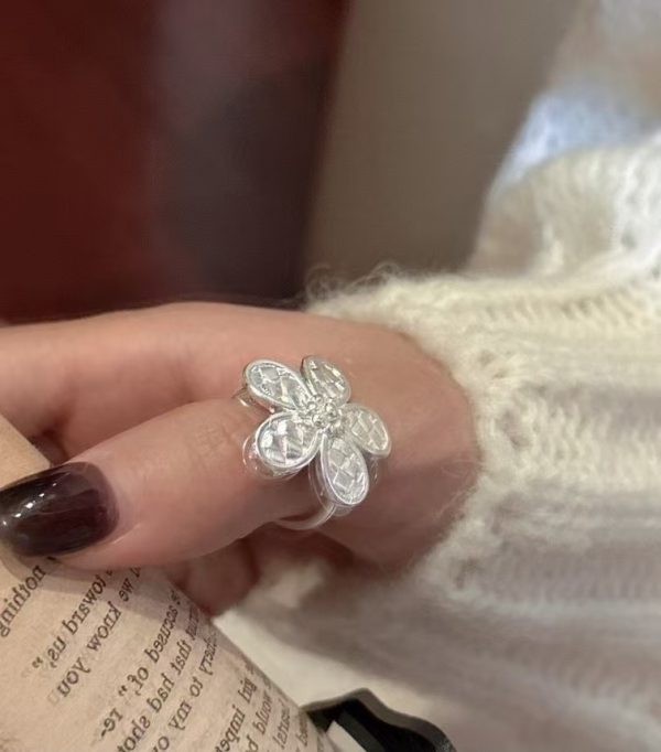 Wholesale 925 Sterling Silver Mesh Flower Ring - Image 6
