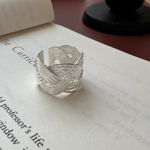 Wholesale 925 Sterling Silver Wide Woven Ring