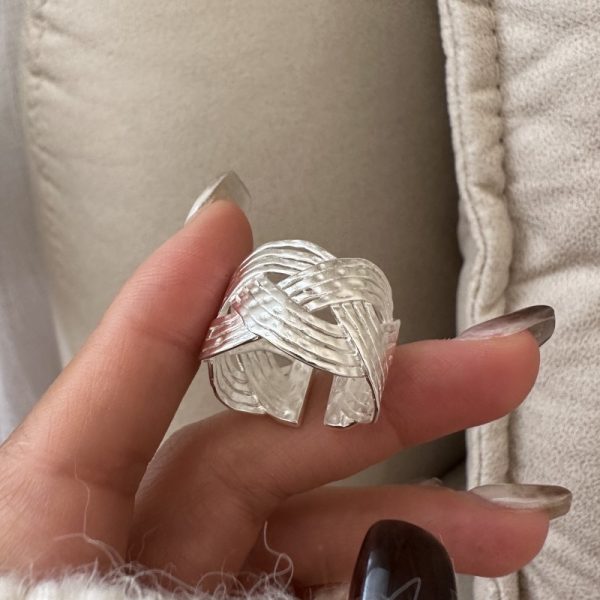 Wholesale 925 Sterling Silver Wide Woven Ring - Image 2