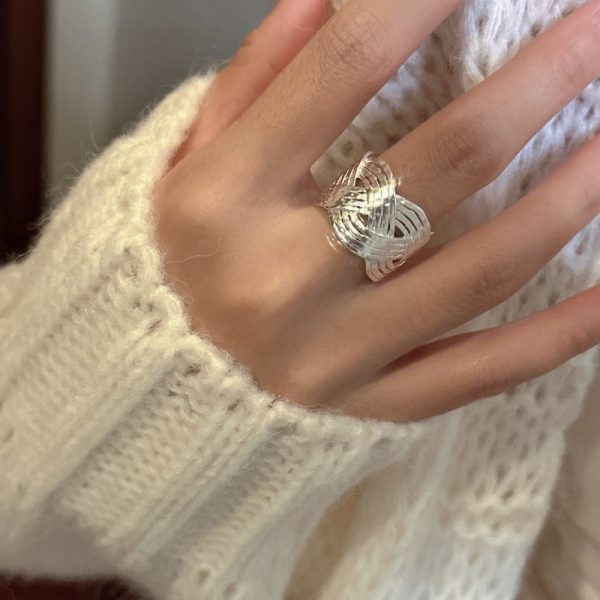 Wholesale 925 Sterling Silver Wide Woven Ring - Image 4