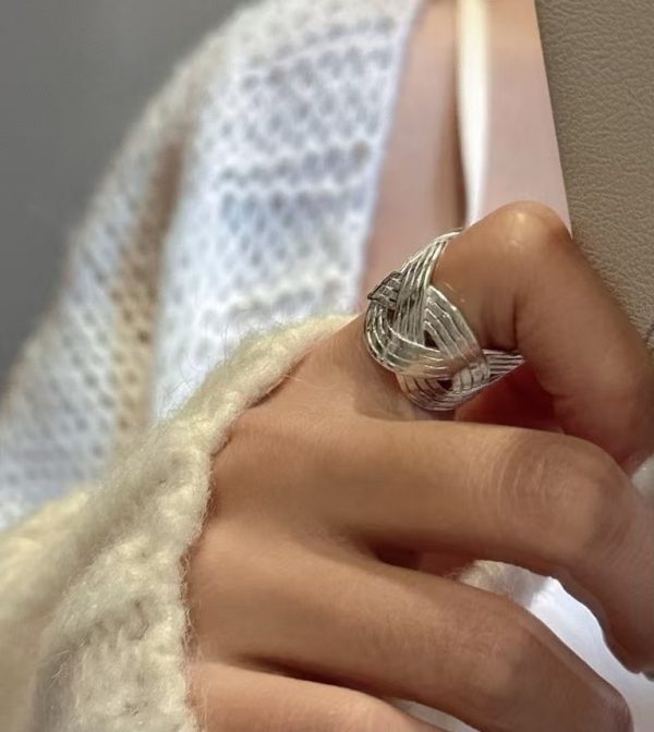 Wholesale 925 Sterling Silver Wide Woven Ring - Image 5