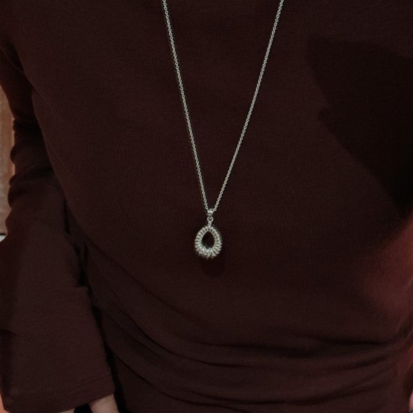 Wholesale 925 Sterling Silver Teardrop Hollow Necklace - Image 5