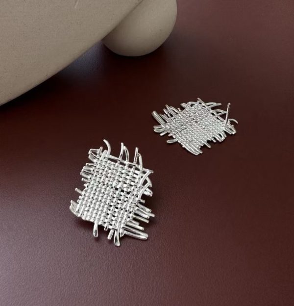 Wholesale 925 Sterling Silver Woven Earrings - Image 3
