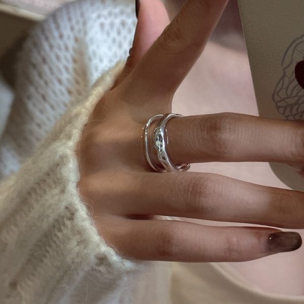 Wholesale 925 Sterling Silver Double Layers Ring - Image 4