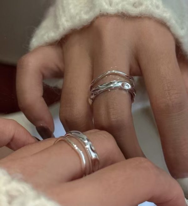 Wholesale 925 Sterling Silver Double Layers Ring - Image 6