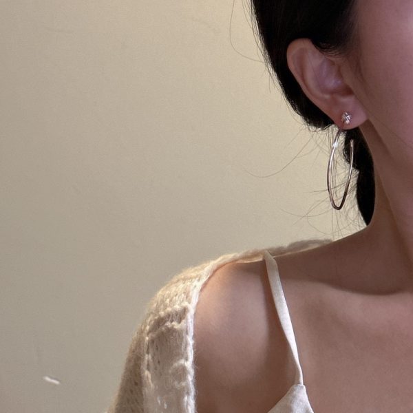 Wholesale 925 Sterling Silver Large Plain Hoop Earrings - Image 4