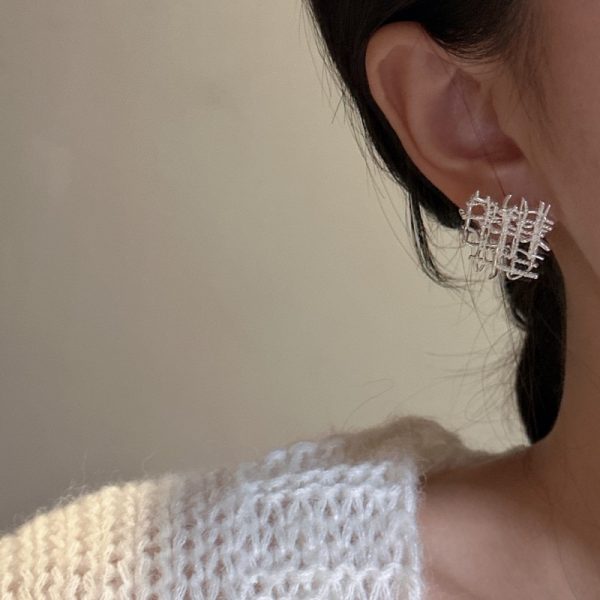 Wholesale 925 Sterling Silver Mesh Earrings - Image 5