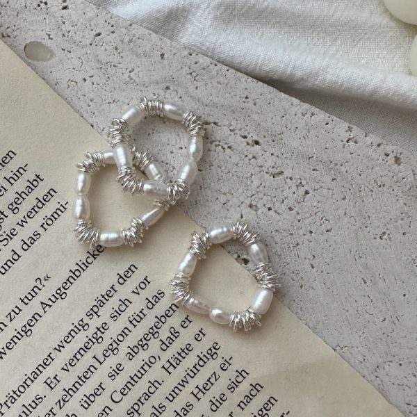 Wholesale 925 Sterling Silver Elastic Pearl Ring
