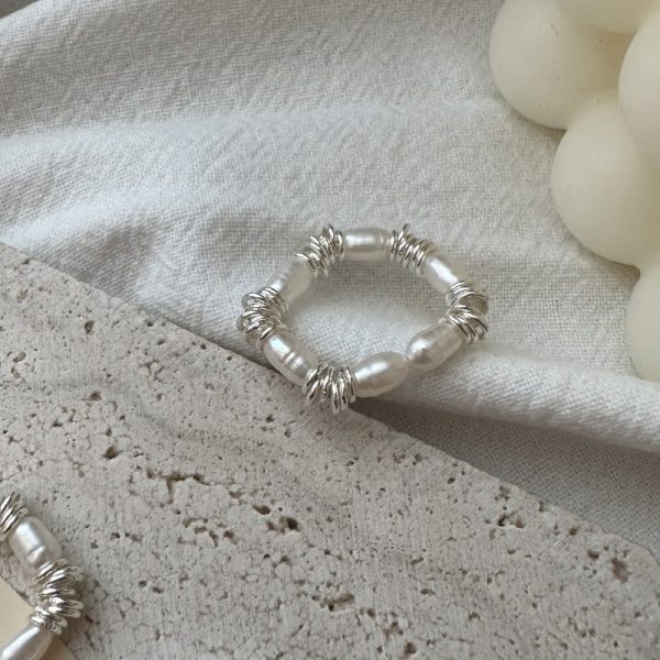 Wholesale 925 Sterling Silver Elastic Pearl Ring - Image 2