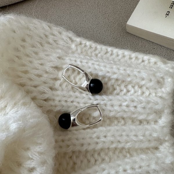 Wholesale 925 Sterling Silver Black Agate Earrings - Image 2