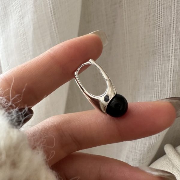 Wholesale 925 Sterling Silver Black Agate Earrings - Image 3