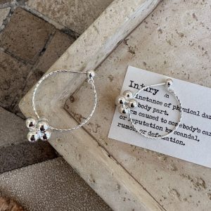 Wholesale 925 Sterling Silver Bead Hoop Earrings