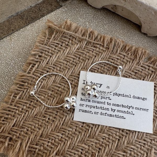 Wholesale 925 Sterling Silver Bead Hoop Earrings - Image 2