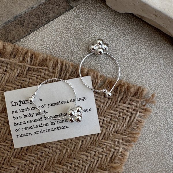 Wholesale 925 Sterling Silver Bead Hoop Earrings - Image 3