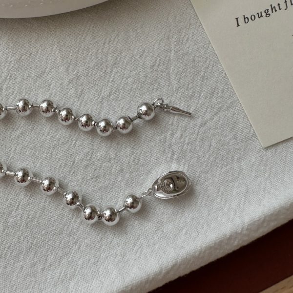 Wholesale 925 Sterling Silver Round Bead Ingot Bracelet - Image 3