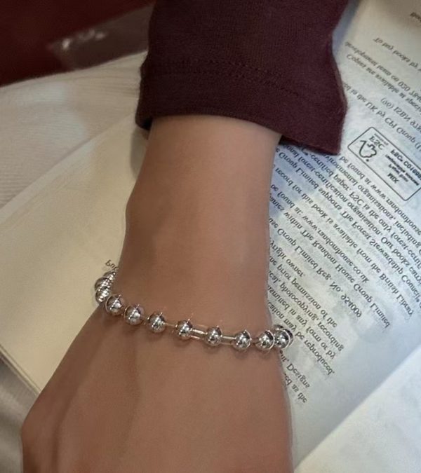 Wholesale 925 Sterling Silver Round Bead Ingot Bracelet - Image 6