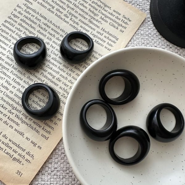 Natural Gemstone Obsidian Ring