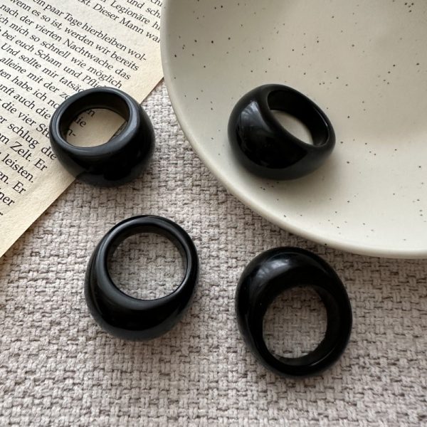Natural Gemstone Obsidian Ring - Image 2
