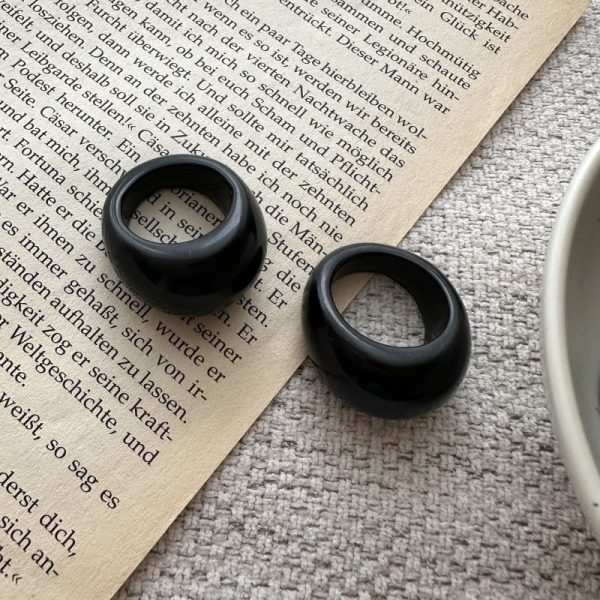 Natural Gemstone Obsidian Ring - Image 3