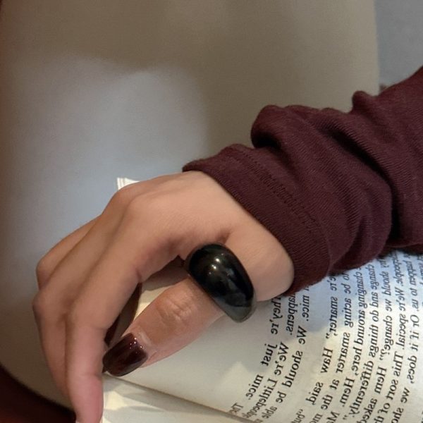 Natural Gemstone Obsidian Ring - Image 4