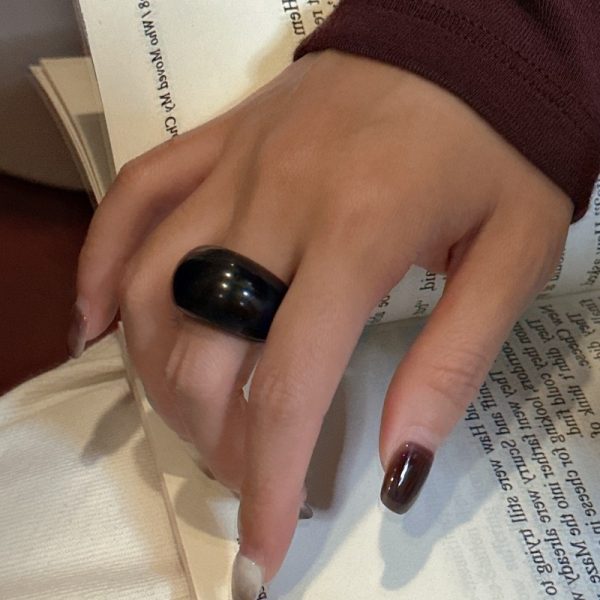 Natural Gemstone Obsidian Ring - Image 5