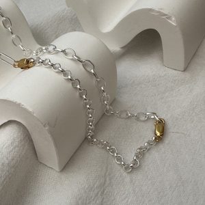 Wholesale 925 Sterling Silver Gold & Silver Necklace