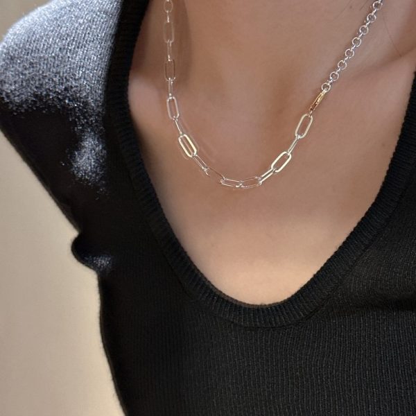 Wholesale 925 Sterling Silver Gold & Silver Necklace - Image 4