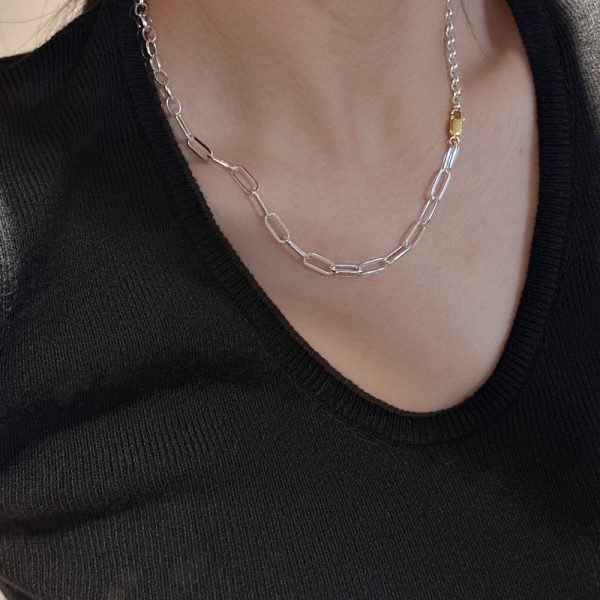 Wholesale 925 Sterling Silver Gold & Silver Necklace - Image 5