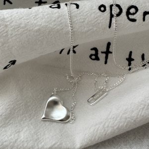 Wholesale 925 Sterling Silver Matte Love Necklace