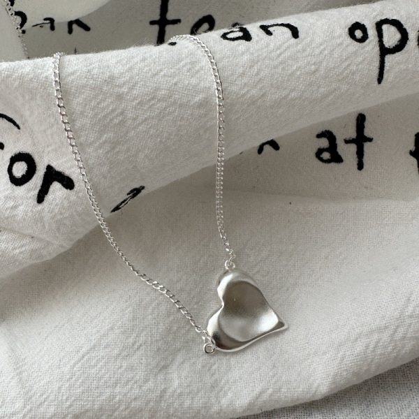 Wholesale 925 Sterling Silver Matte Love Necklace - Image 2