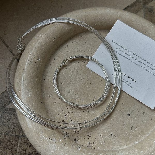 Wholesale 925 Sterling Silver Multilayer Necklace & Bracelet