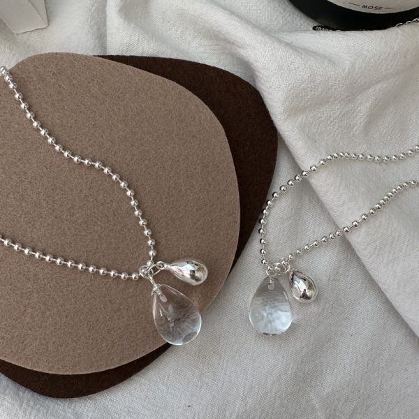 Wholesale 925 Sterling Silver Rock Crystal Quartz Drop Necklace - Image 3