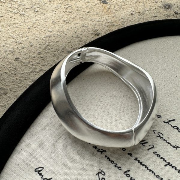 Wholesale 925 Sterling Silver Chunky Fashionable Irregular Bangle - Image 3