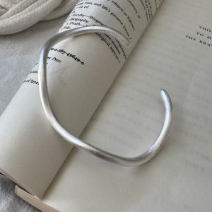 Wholesale 925 Sterling Silver Irregular Brushed Bangle