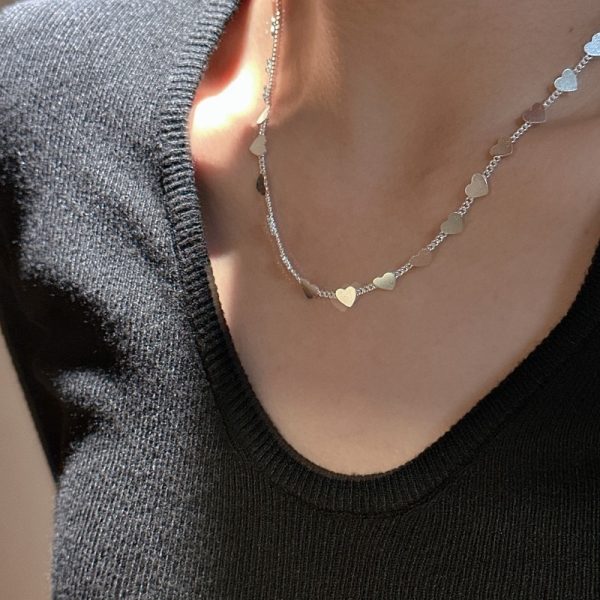 Wholesale 925 Sterling Silver Heart Chain Necklace - Image 4