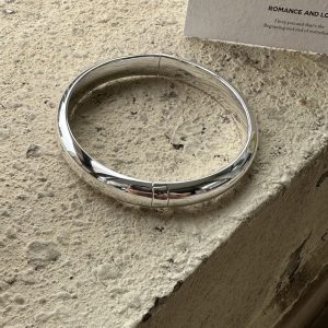 Wholesale 925 Sterling Silver Plain Loach Back Bangle